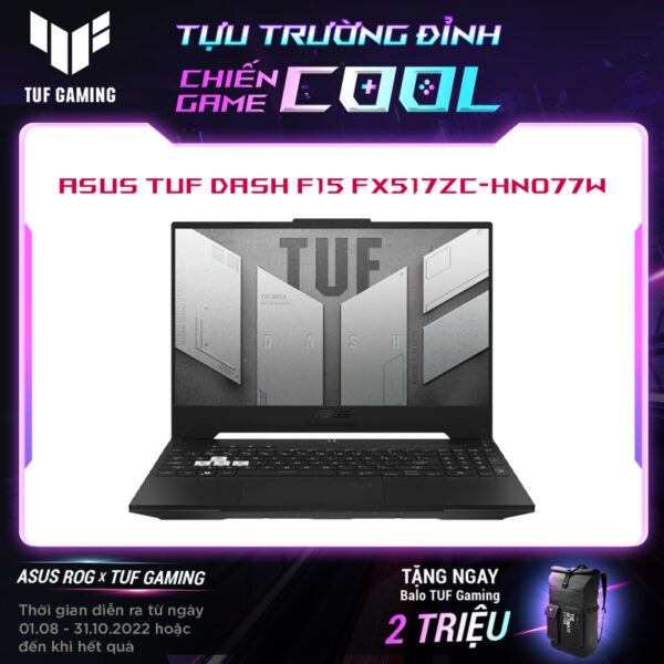 Laptop ASUS Gaming TUF Dash F15 FX517ZC-HN077W (Core i5-12450H | R8DDR5 | 512GB | 15.6FHD 144Hz | RTX3050|Win11)