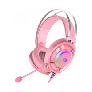 Tai nghe choàng đầu DareU EH469 QUEEN, kết nối USB, âm thanh vòm 7.1, RGB led, màu hồng, tặng kèm tai thỏ bằng su, cáp 2.0m