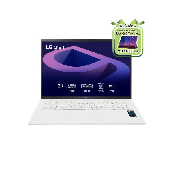 Laptop LG Gram 2022 17ZD90Q-G.AX51A5 (Intel Core i5-1240P, RAM 16GB, SSD 256GB, VGA Iris Xe Graphics, Màn Hình 17 inch WQXGA, Non-OS, White)