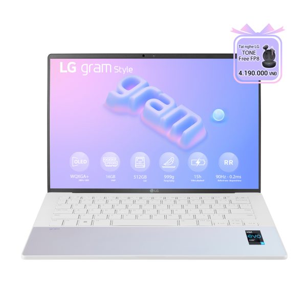 Laptop LG Gram Style 2023 14Z90RS-G.AH54A5 (i5-1340P, RAM 16GB, SSD 512GB, VGA Intel Iris Xe Graphics, Màn Hình 14inch WQXGA+ OLED 90Hz, Windows 11)