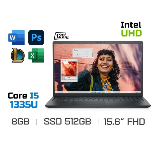 Laptop Dell Inspiron 3530 N3530-i5U085W11BLU (Core i5-1335U, RAM 8GB, SSD 512GB, Intel UHD, Màn Hình 15.6 inch FHD, Windows 11 | Office | Đen)
