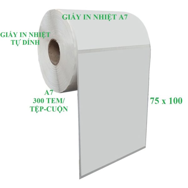 Cuộn giấy in Decal nhiệt tự dán khổ A7 (75x100mm)
