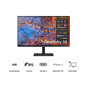 Màn hình đồ họa cao cấp 4K 32 inch SAMSUNG ViewFinity S8 LS32B800P (IPS, 1 tỉ màu, USB-C 90W PD, HDMI, DisplayPort, chân xoay) Hãng chính hãng, bảo hành 12 tháng