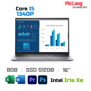 Laptop Dell Vostro 5630 i5P085W11GRU (Intel i5-1340P, Ram 8GB DDR5, SSD 512GB, Màn Hình 16 Inch FHD+, VGA Intel Iris Xe, Windows 11 Home, Office HS 2021, Chính Hãng)