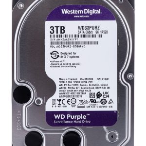 Ổ cứng HDD 3.5 WD 3TB Purple AV SATA 6Gb/s 256MB CACHE (WD33PURZ)