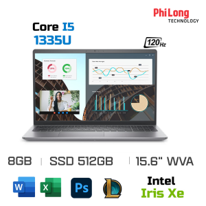 Laptop Dell Vostro 15 3530 80GG9 (i5-1335U, Ram 8GB, SSD 512GB, Màn Hình 15 Inch FHD WVA, Iris Xe Graphics, Windows 11, Office HS 21, Chính Hãng)