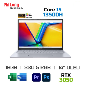 Laptop Asus Vivobook 14X OLED K3405VC-KM006W (i5-13500H, Ram 16GB, SSD 512GB, Màn Hình 14inch OLED 2.8K 90Hz, RTX 3050 4GB, Windows 11, Bảo Hành Chính Hãng 24 Tháng)