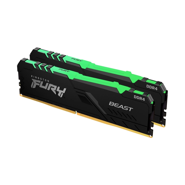 Ram Desktop DDR4 Kingston FURY BEAST RGB 32GB (2x16GB) 3600MHz Black (KF436C18BBAK2/32)