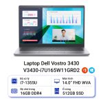 Laptop Dell Vostro 3430 V3430 (i7U165W11GRD2) (Intel Core i7-1355U, Ram 16GB, SSD 512GB, Đồ họa MX550 2GB, màn hình 14 inch FHD, Win 11 +Office bản quyền, màu xám, chính hãng)