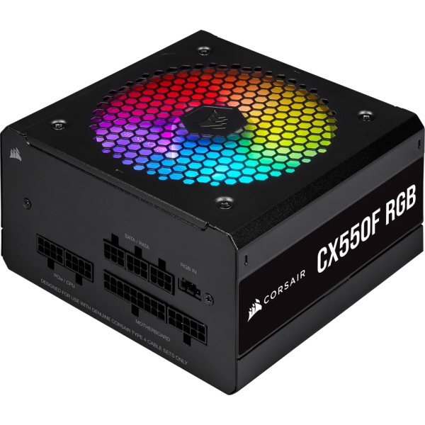 Bộ nguồn máy tính CORSAIR 550W CX550F RGB Black 80 Plus Bronze Full Modular (CP-9020216-NA)