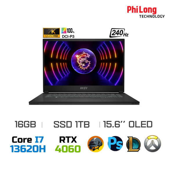 Laptop Gaming MSI Stealth 15 A13VF-069VN (Core i7-13620H, RTX 4060 8GB, Ram 16GB DDR5, SSD 1TB, Màn Hình 15.6inch OLED 240Hz QHD, Windows 11, Bảo Hành 24 Tháng Chính Hãng)