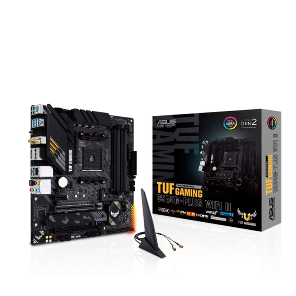 Mainboard Asus TUF Gaming B550M-PLUS WIFI II (m-ATX, Socket AM4, 4 x DDR4, Displayport, HDMI, 2 khe M.2, WiFi 6)