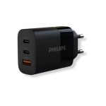 Củ sạc nhanh Philips DLP6333 PD65W + QC3.0, Màu đen (DLP6333CB)