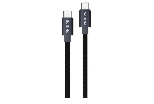 Cáp sạc USB-C to USB-C Philips 1m USB2.0 60W Sync and Charge (DLC5533C)
