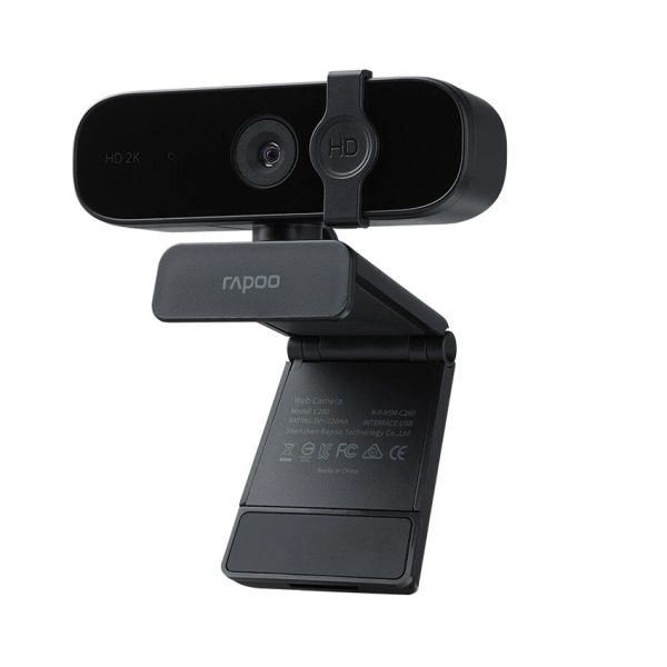 Webcam Rapoo C280 2K 1440p, Góc rộng 85 độ, Xoay 360 độ, Tích hợp Mic khử ồn kép