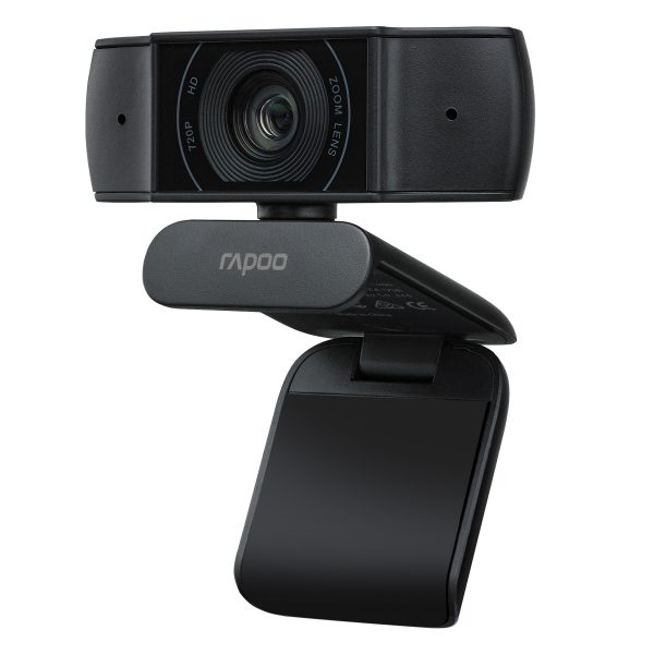 Webcam Rapoo XW170 HD 720p, Góc rộng 80 độ, Xoay 360 độ, Tích hợp Mic khử ồn kép