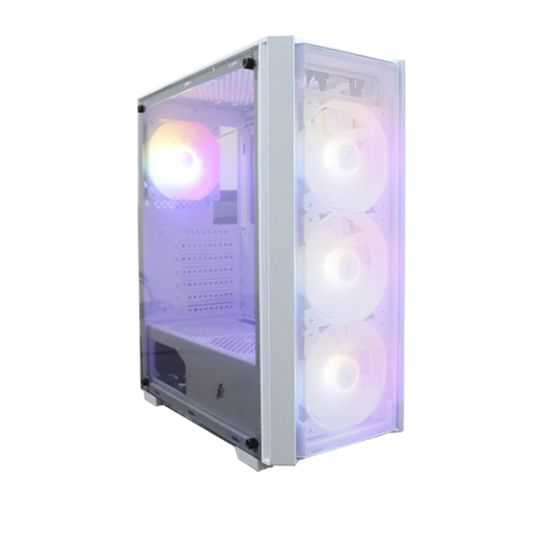 Case 1STPLAYER Fire Dancing V4 White (1 mặt kính cường lực, sẵn 4 Fan RGB)