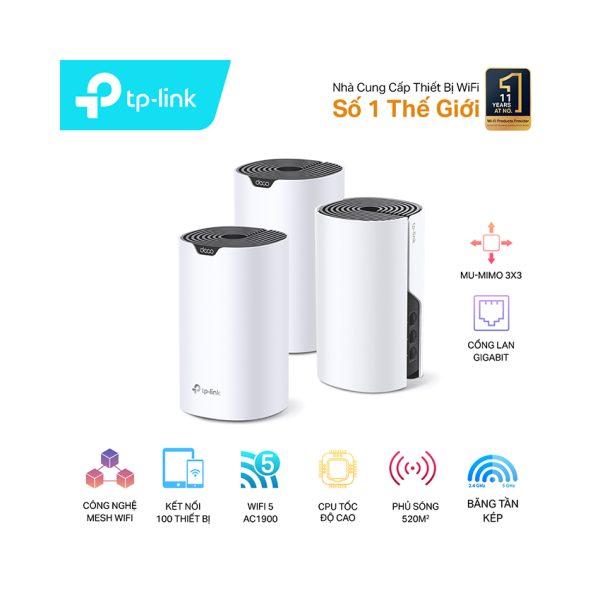 Hệ thống WiFi Mesh TP-Link DECO S7 AC1900 MU-MIMO (3-pack)