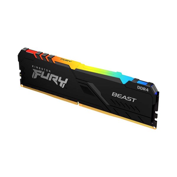 Ram Desktop DDR4 Kingston FURY BEAST RGB 8GB 3200MHz Black (KF432C16BBA/8)