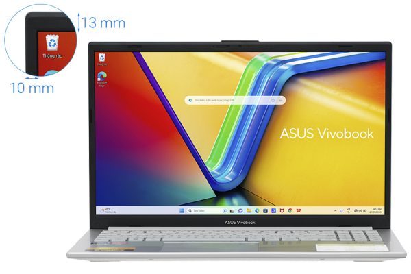 Laptop Asus Vivobook Go 15 E1504FA-NJ454W (AMD Ryzen 5-7520U, Ram 16GB, SSD 512GB, màn hình 15.6 inch FHD, Win 11 bản quyền, màu bạc, bảo hành chính hãng 24 tháng)