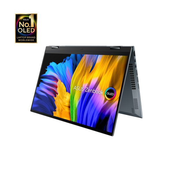 Laptop Asus Zenbook 14 Flip OLED UP5401ZA-KN005W (Intel Core i5-12500H, RAM 8GB, SSD 512G, VGA Intel Iris Xe, Màn Hình 14inch 2.8K Cảm ứng, Win 11, Pine Grey)
