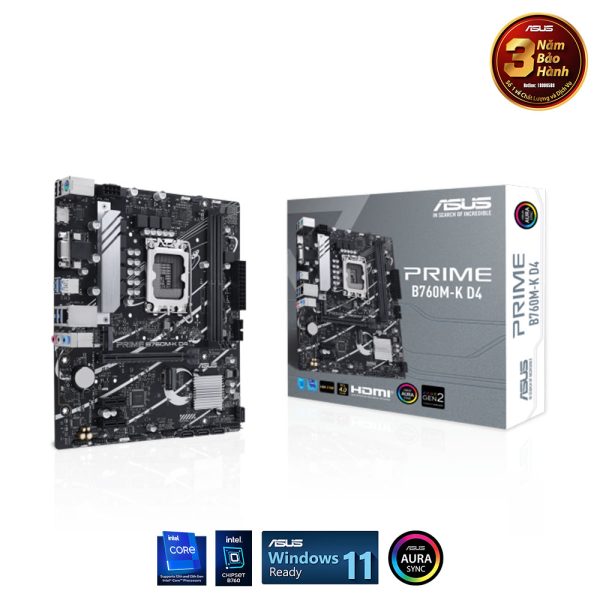 Mainboard ASUS PRIME B760M-K D4 (LGA 1700, 2x DDR4, HDMI, VGA, M.2 PCIe 4.0)