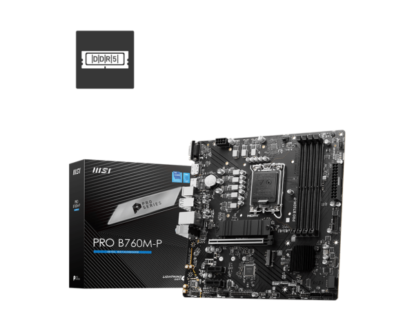 Mainboard MSI PRO B760M-P (LGA 1700, 4x DDR5, HDMI, Displayport, VGA, M.2 PCIe 3.0, m-ATX)