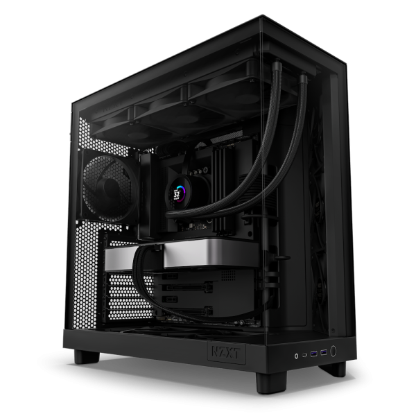 Vỏ Case NZXT H6 Flow Black (Mid Tower, ATX, 2 mặt kính cường lực, sẵn 3 fan không LED)