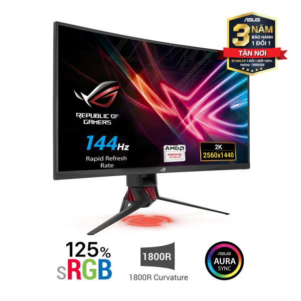 Màn Hình Game Cong ASUS 32" ROG Strix XG32VQ 2K 144Hz Aura Sync FreeSync