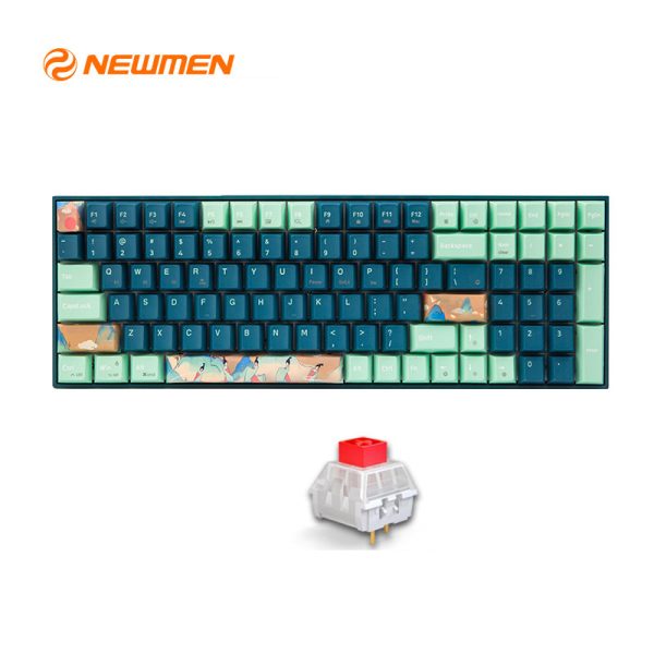 Bàn Phím Cơ Không Dây Newmen GM1000 Spring Kailhbox Red Switch (3 mode, 100 phím, Hotswap 5 pin, Pin 150h, Led RGB)