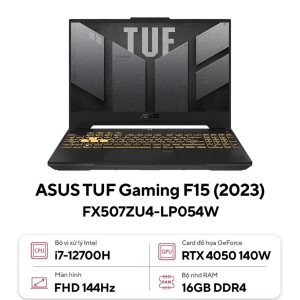 Laptop Asus TUF Gaming F15 (2023) FX507ZU4-LP054W (i7-12700H, RAM 16GB DDR4, SSD 512GB PCIe, VGA RTX 4050 6GB, Màn Hình 15.6inch FHD IPS 144Hz, Windows 11)