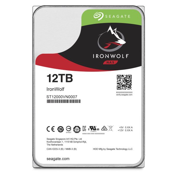 HDD 3.5 SEAGATE 12TB IRONWOLF SATA 3 256MB 5900RPM (ST12000VN0007) FOR NAS