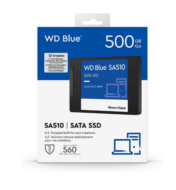 Ổ cứng gắn trong SSD WD Blue SA510 2.5-Inch SATA III 500GB (WDS500G3B0A)