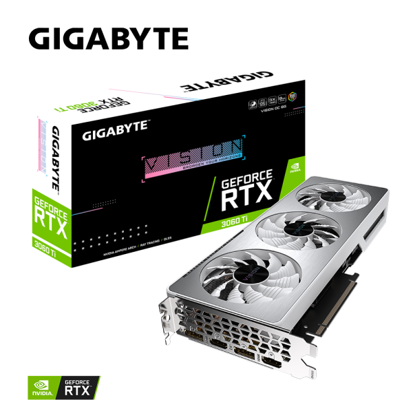 Card màn hình VGA GIGABYTE GeForce RTX 3060 Ti VISION OC 8G GDDR6 (N306TVISION OC-8GD)