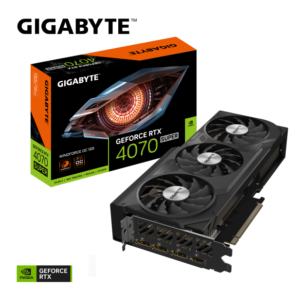 Card màn hình VGA Gigabyte GeForce RTX 4070 SUPER WINDFORCE OC 12G GDDR6X (N407SWF3OC-12GD)