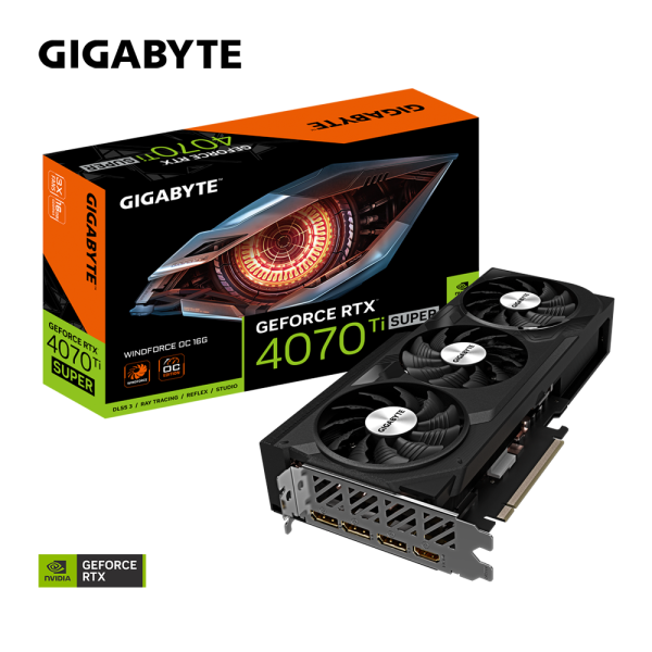 Card màn hình VGA Gigabyte GeForce RTX 4070 Ti SUPER WINDFORCE OC 16G GDDR6X (N407TSWF3OC-16GD)