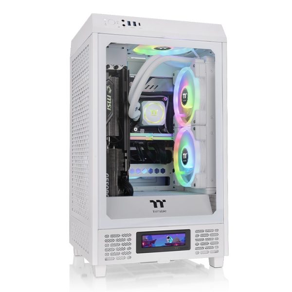 Vỏ Case Thermaltake Tower 200 TG Snow (Mini Tower, Mini iTX, Sẵn 2 Fan, Max 6 Fan)