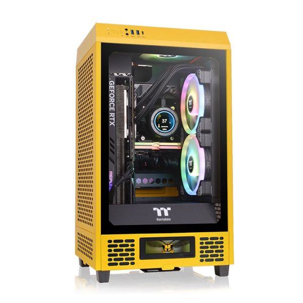 Vỏ Case Thermaltake Tower 200 TG Yellow (Mini Tower, Mini iTX, Sẵn 2 Fan, Max 6 Fan)