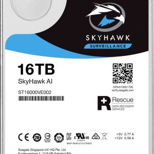 Ổ cứng HDD SEAGATE Skyhawk AI 16TB 3.5 inch, 7200RPM, SATA 6GB/s, 256MB Cache (ST16000VE002)