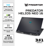 Laptop Gaming Acer Predator Helios Neo 16 PHN16 72 94KC (Intel Core I9-14900HX, RAM  16GB DDR5, SSD 1TB PCIe NVMe, RTX 4070 8GB, Màn Hình 16inch WQXGA, Windows 11)
