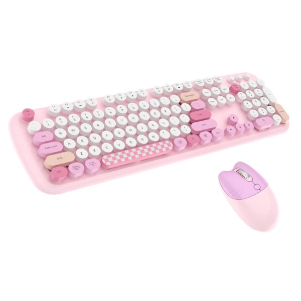 Bộ phím chuột không dây GEEZER ZERO Pink Colorful (USB 2.4GHz)
