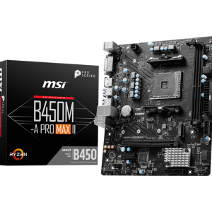 Mainboard MSI B450M-A PRO MAX II (AM4, 2 x DDR4, HDMI, DVI, M.2 PCIe 3.0, m-ATX)
