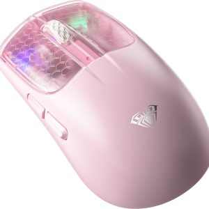 Chuột Gaming Không Dây AULA SC560 Pink (10.000 DPI, 3 chế độ kết nối, Trọng lượng 55g siêu nhẹ, LED RGB)