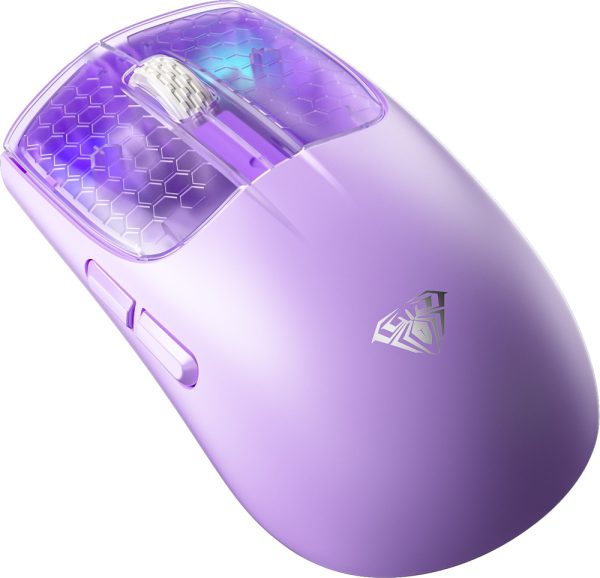 Chuột Gaming Không Dây AULA SC560 Purple (10.000 DPI, 3 chế độ kết nối, Trọng lượng 55g siêu nhẹ, LED RGB)