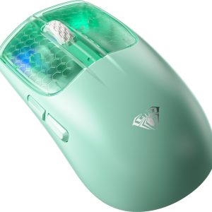 Chuột Gaming Không Dây AULA SC560 Green (10.000 DPI, 3 chế độ kết nối, Trọng lượng 55g siêu nhẹ, LED RGB)