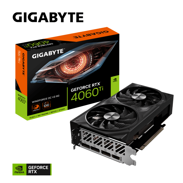 Card màn hình VGA GIGABYTE GeForce RTX 4060 Ti WINDFORCE OC V2 8G (GV-N406TWF2OCV2-8GD)