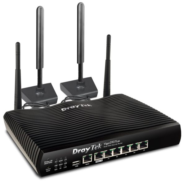 Router Cân Bằng Tải 3G/4G/LTE Draytek Vigor2927Lac (1x WAN + 1x WAN/LAN + 5x LAN Gigabit, 1x USB 2.0, 4G LTE, WiFi AC1300)