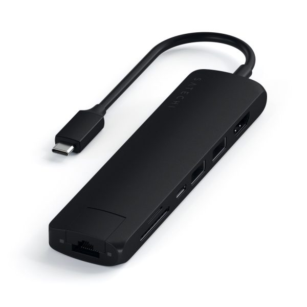 Đầu Chuyển USB-C 7 IN 1 Satechi ST-UCSMA3K (HDMI, USB-C, USB-A, LAN, SD, Màu Đen)