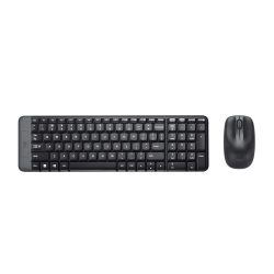 Bộ bàn phím chuột không dây Logitech MK220 (Đen)