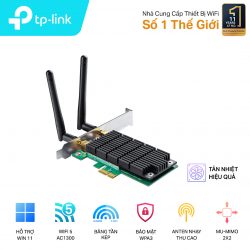 Cạc mạng không dây TP-Link PCI-E Archer T6E (Chuẩn AC/ AC1300Mbps/ 2 Ăng-ten ngoài)